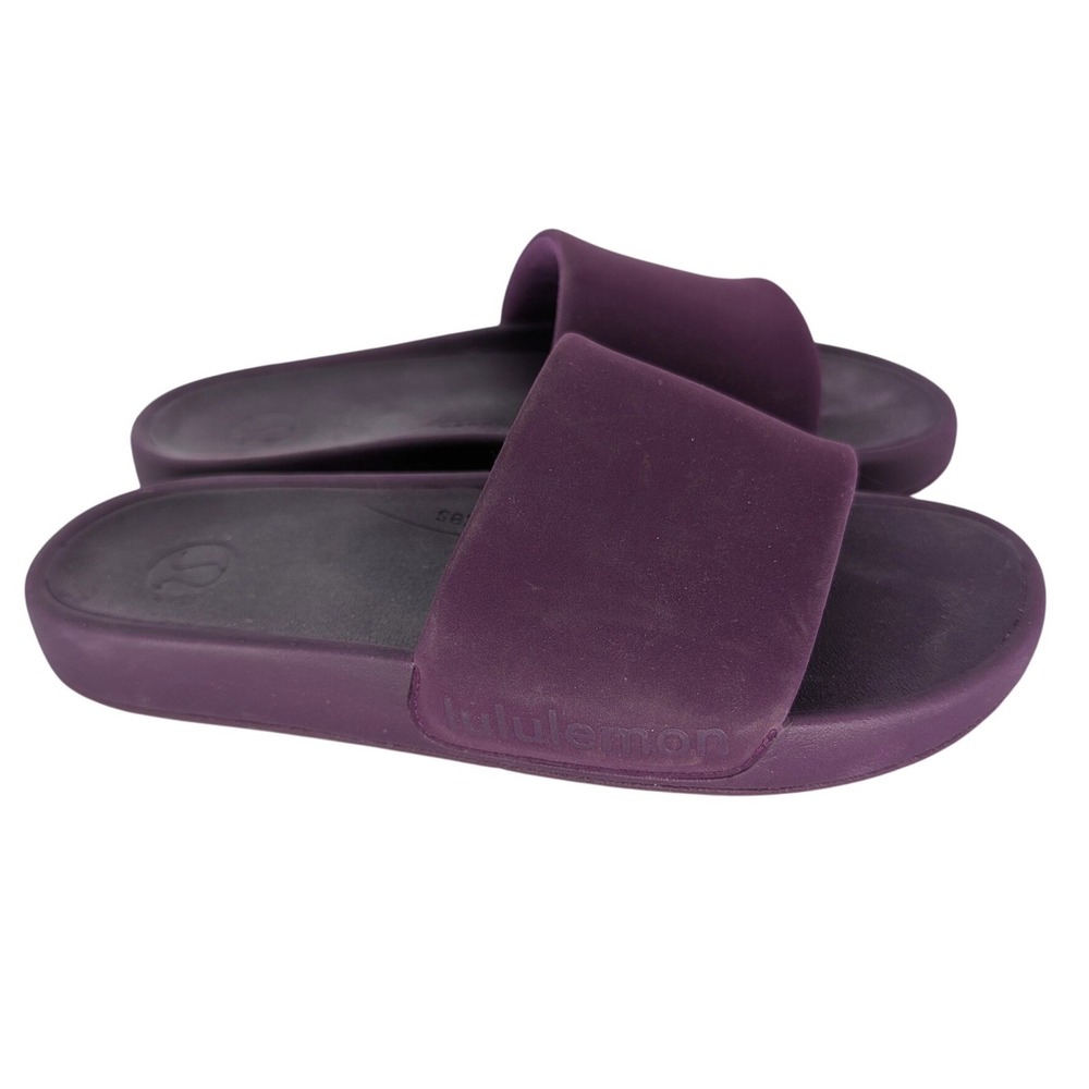 Lululemon Restfeel Slide Womens 8 Purple Dramatic Magenta Athleisure Sandals